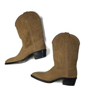 Authentic Tan Leather Cowgirl Boots Like New